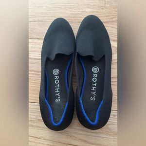 Rothy's Black Flats with Blue Accent